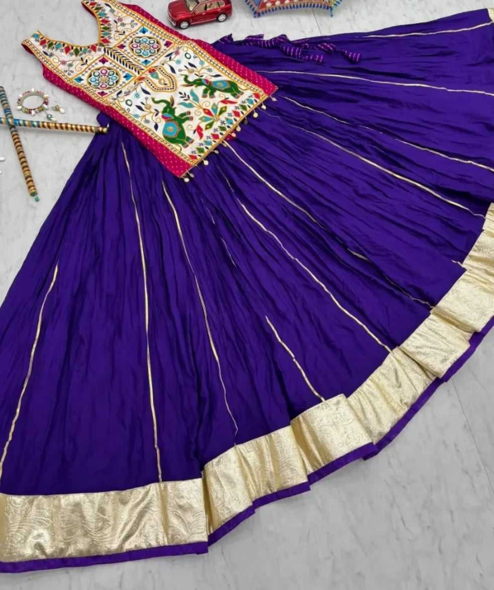 Traditional Heavy Gamathi Work with Real Mirror Work Lehnga Choli