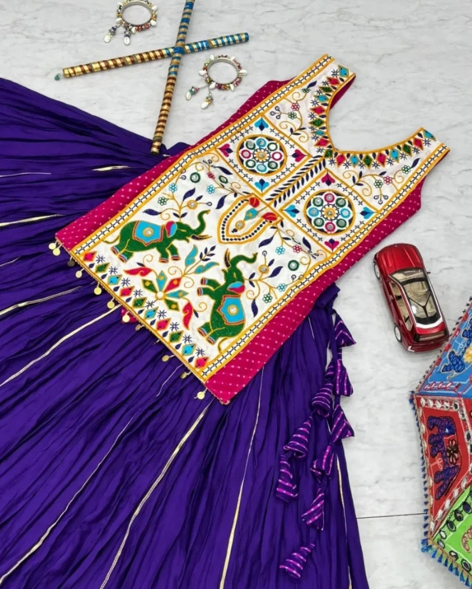 Traditional Heavy Gamathi Work with Real Mirror Work Lehnga Choli