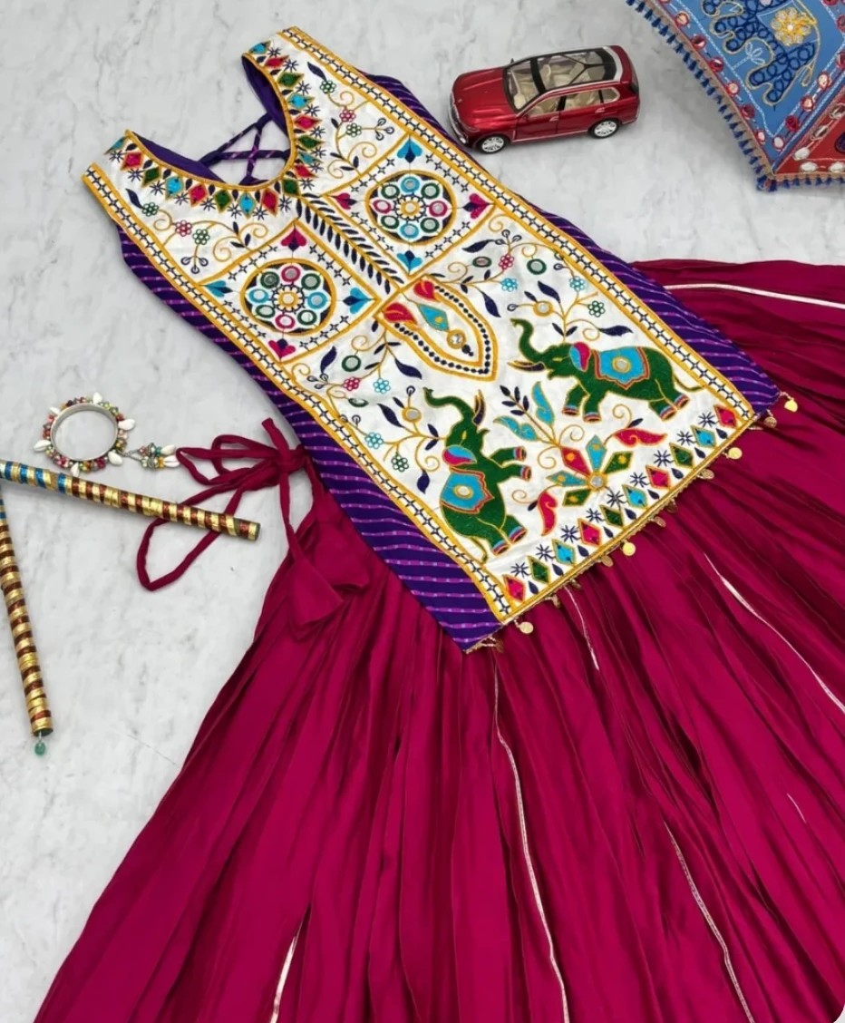 Traditional Heavy Gamathi Work with Real Mirror Work Lehnga Choli