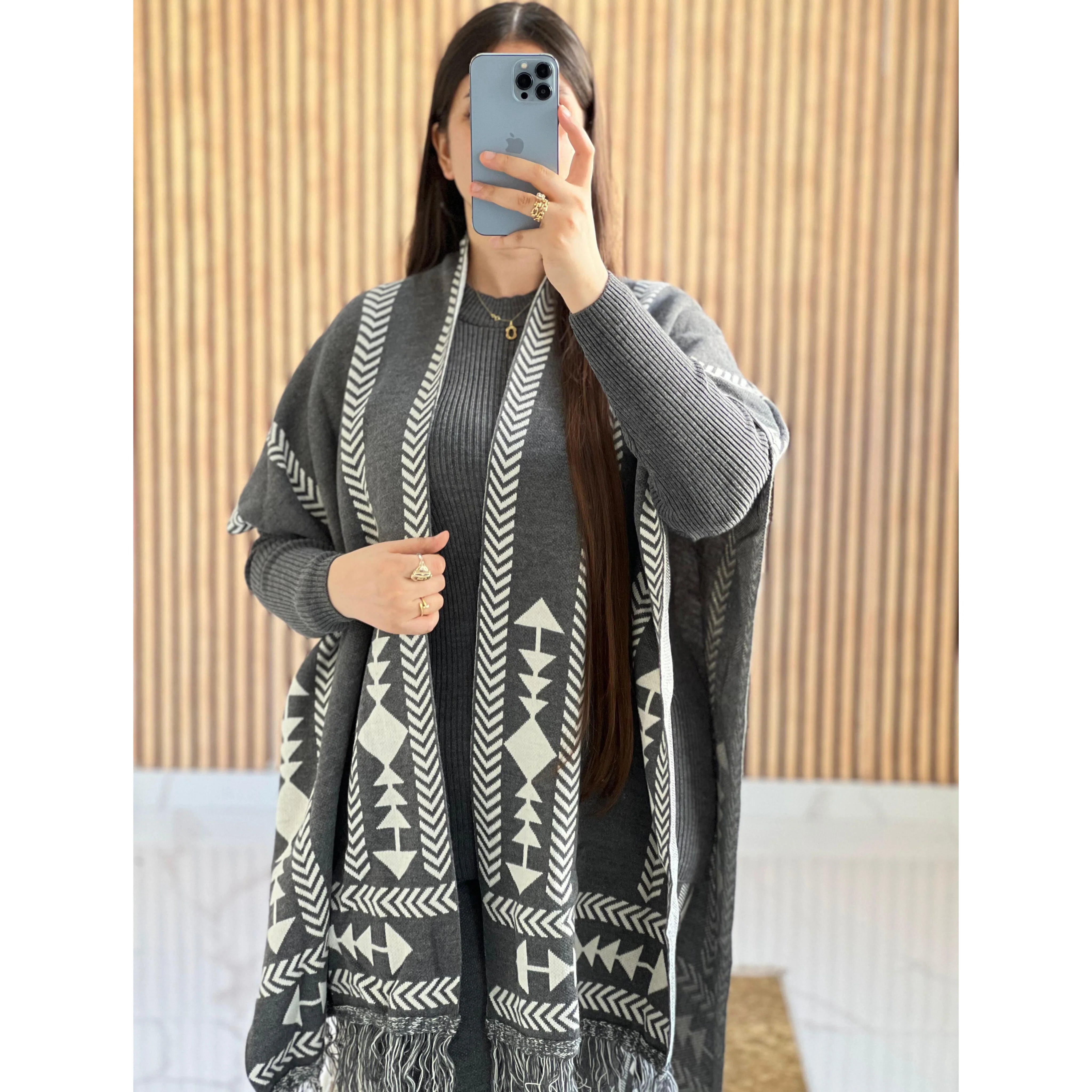 Luma Printed Three Piece Luxury Co-Ord Set With Cape