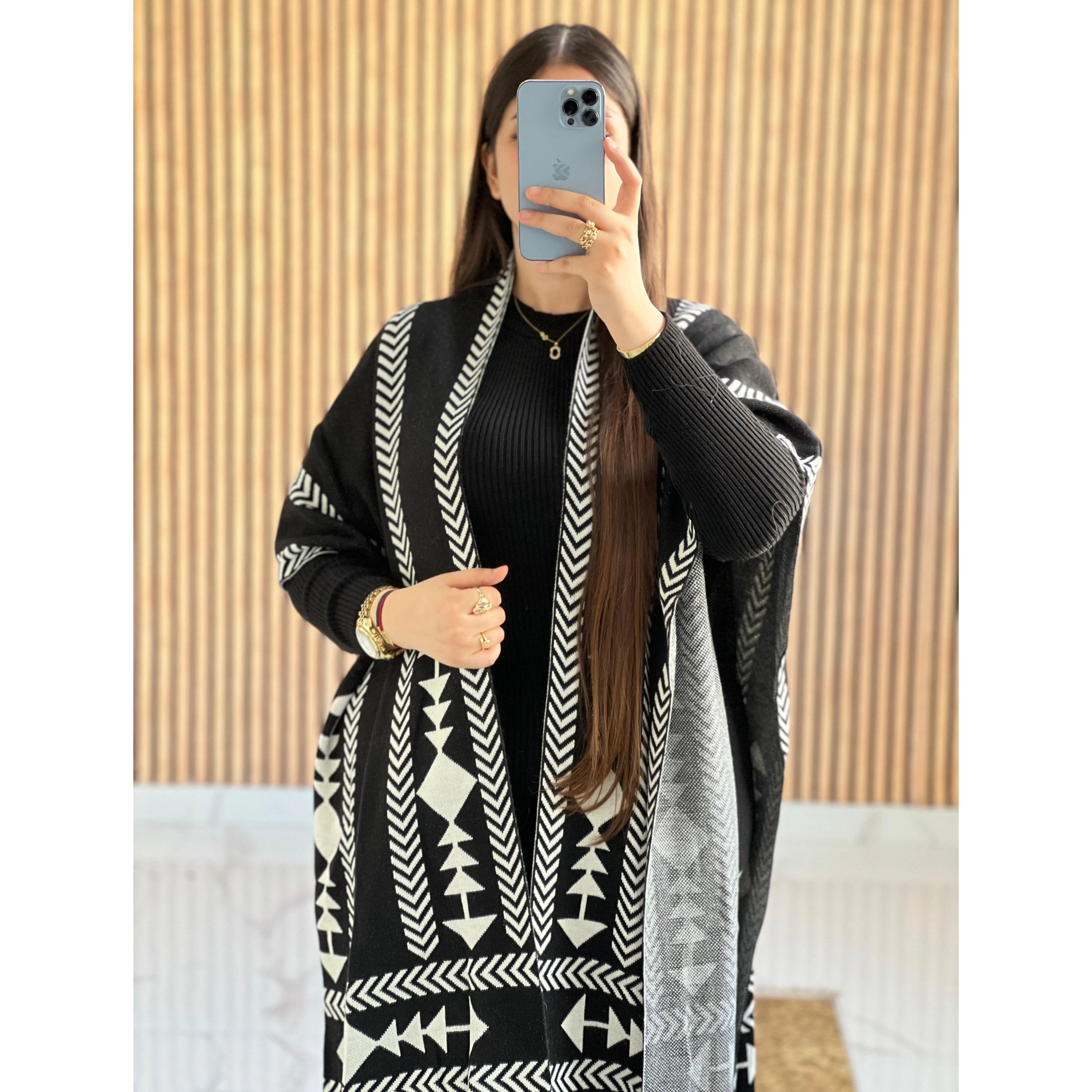 Luma Printed Three Piece Luxury Co-Ord Set With Cape