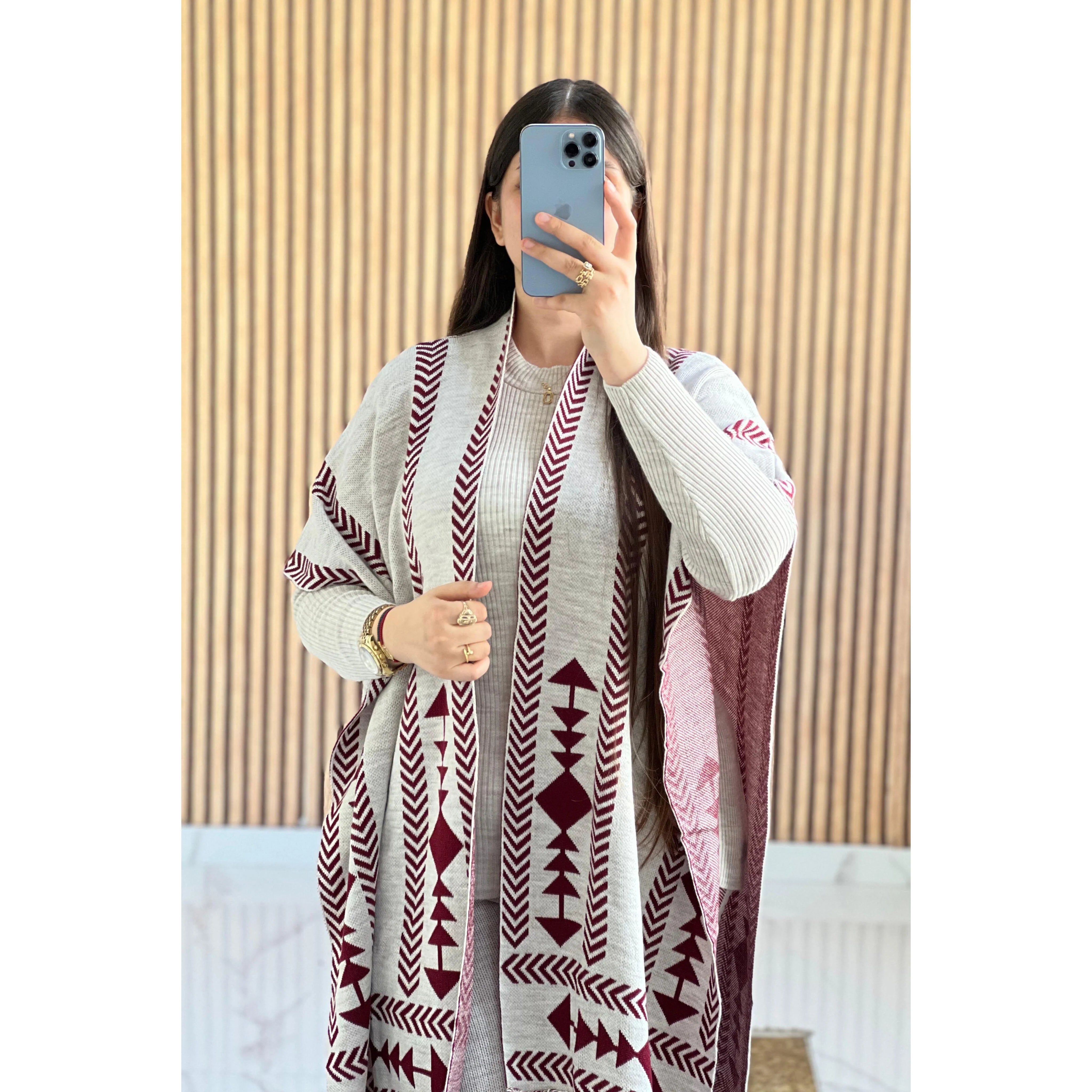 Luma Printed Three Piece Luxury Co-Ord Set With Cape