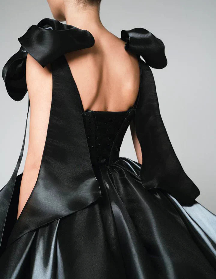 Jass Elegance Bow Black Dress