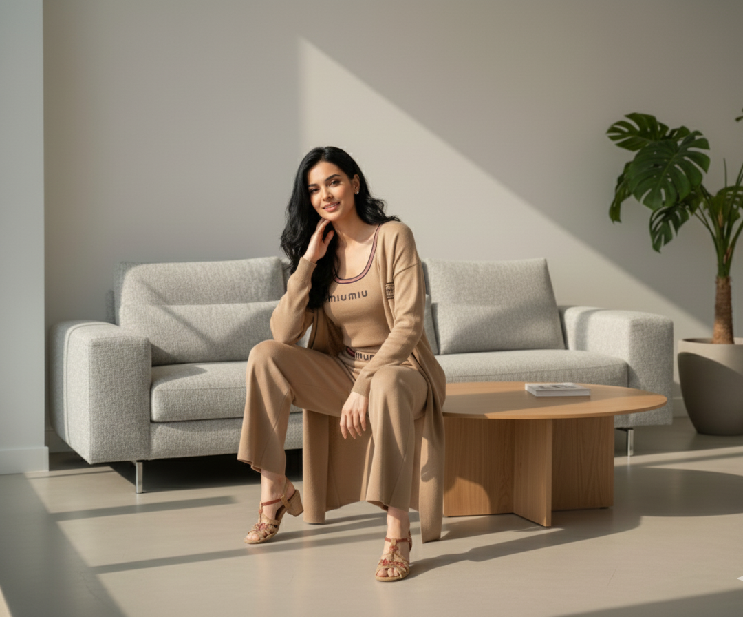 Layla Long Cardigan And Crop Top Trouser Co-Ord Set