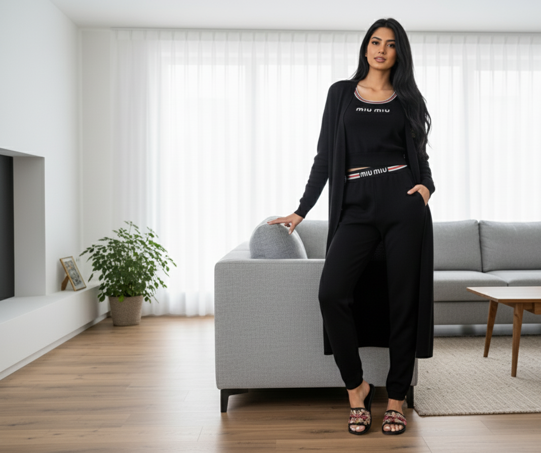 Layla Long Cardigan And Crop Top Trouser Co-Ord Set