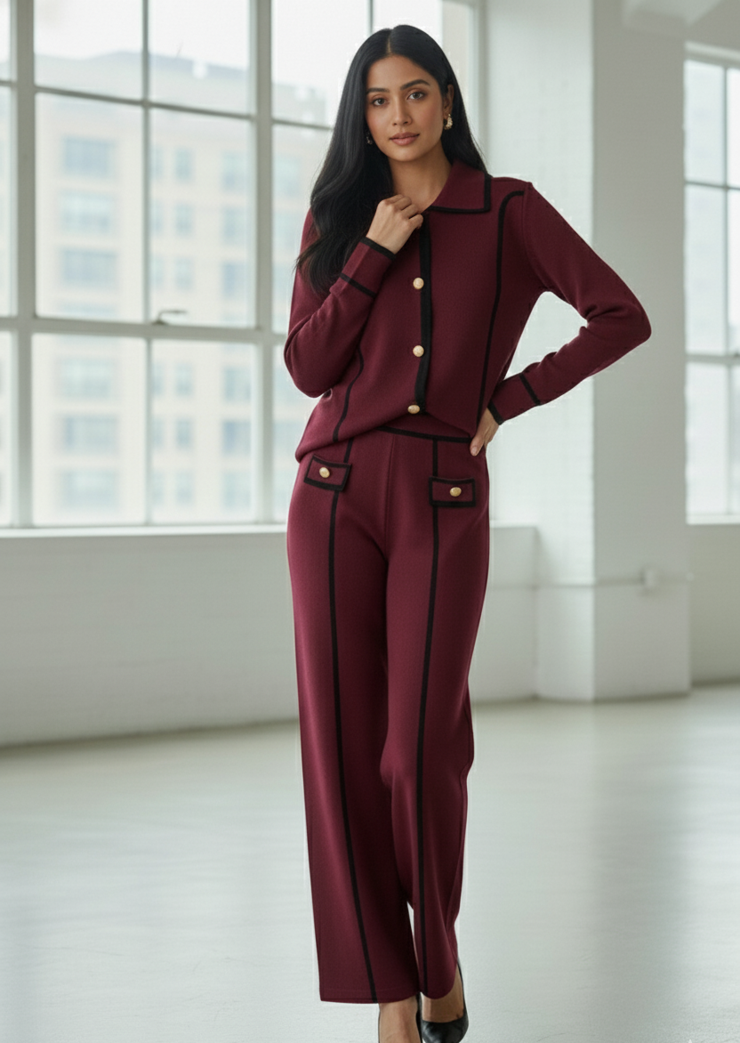 Lettie bouclé Style High-Waisted Two-Piece Knitted Cor-Ord Set