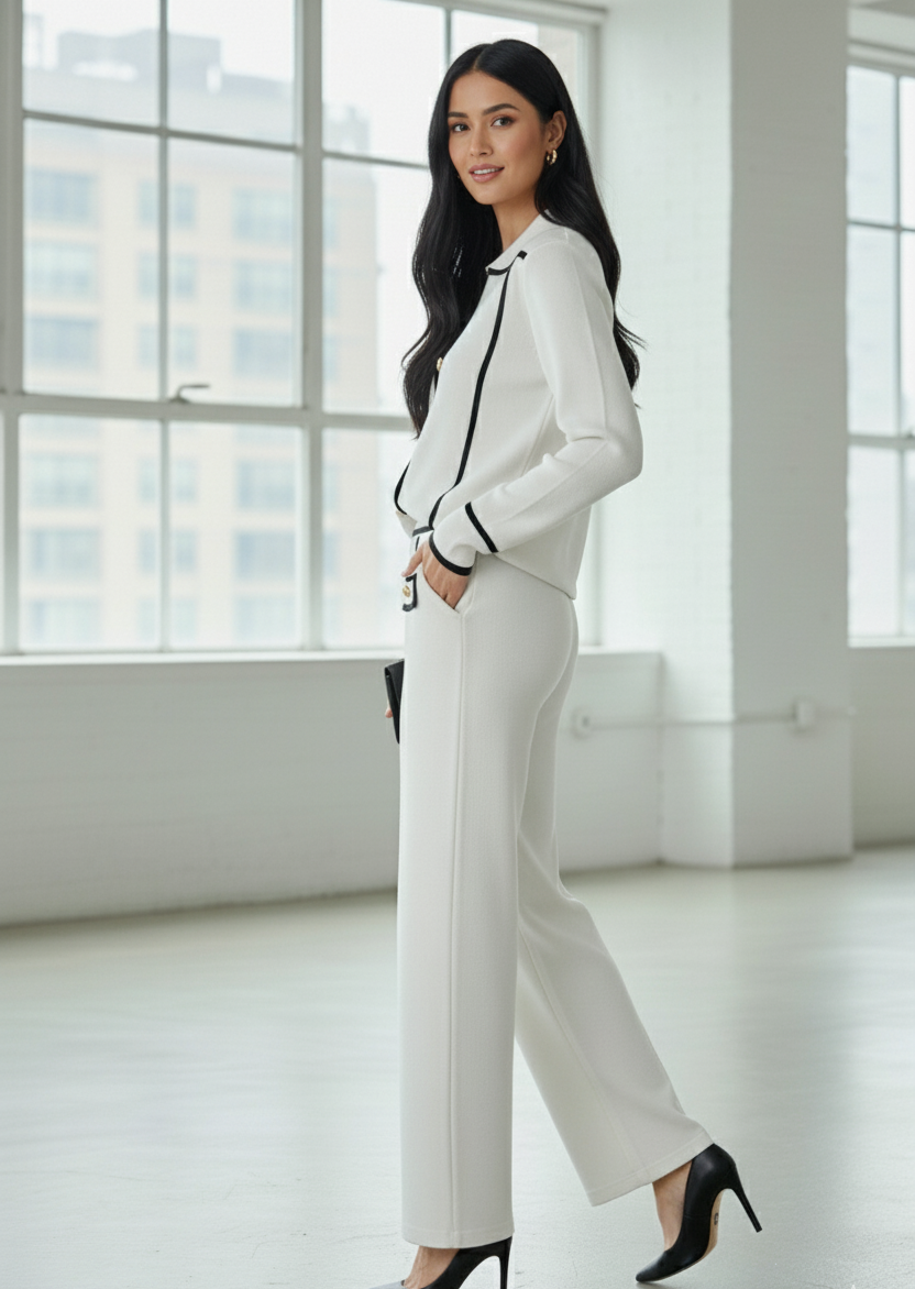 Lettie bouclé Style High-Waisted Two-Piece Knitted Cor-Ord Set