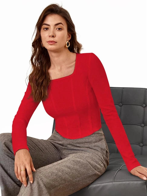 Red Regular Fit Top