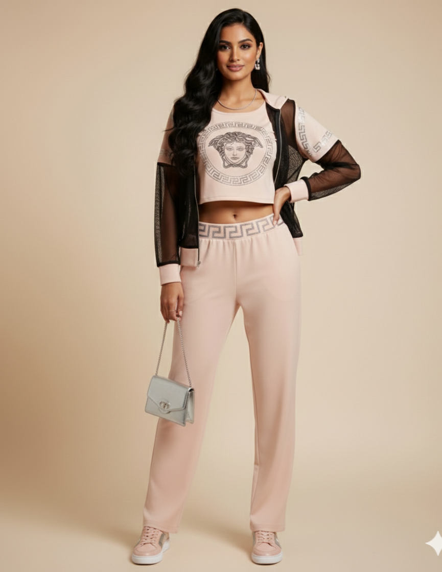 Stella Blending Elegant Three Piece Co-Ord Set With Jacket