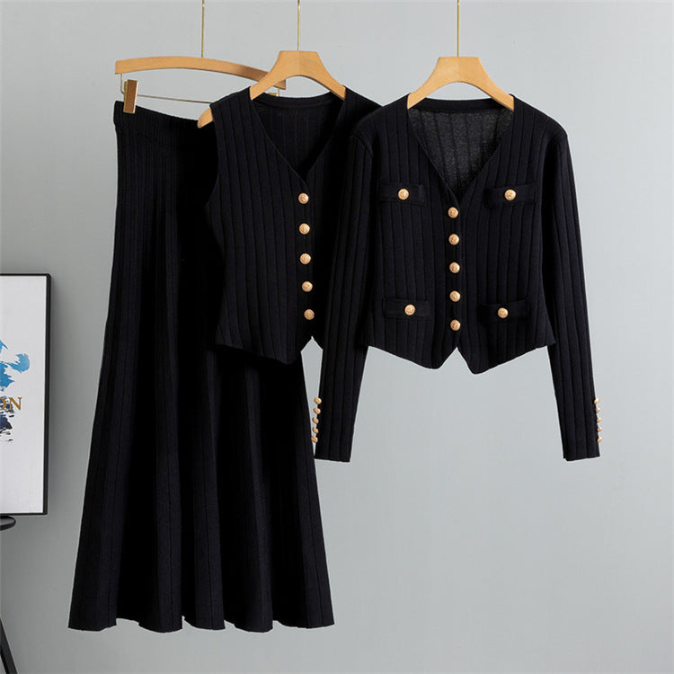 Knitted Vest & skirt Set