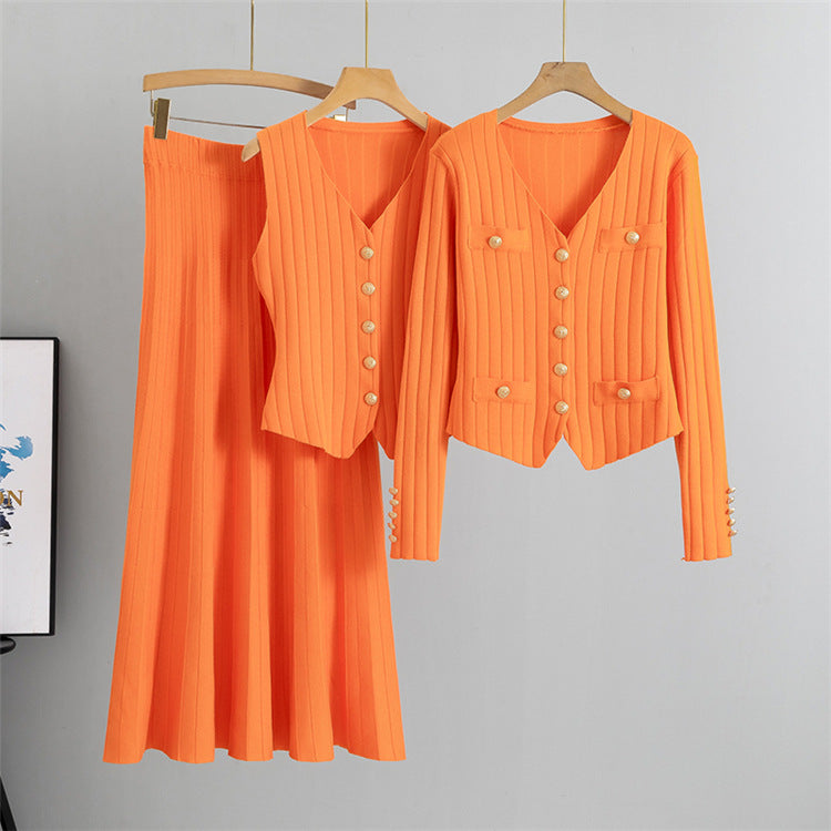 Knitted Vest & skirt Set