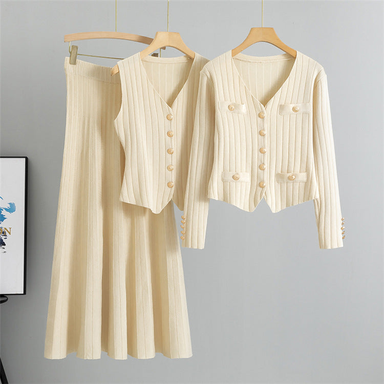 Knitted Vest & skirt Set