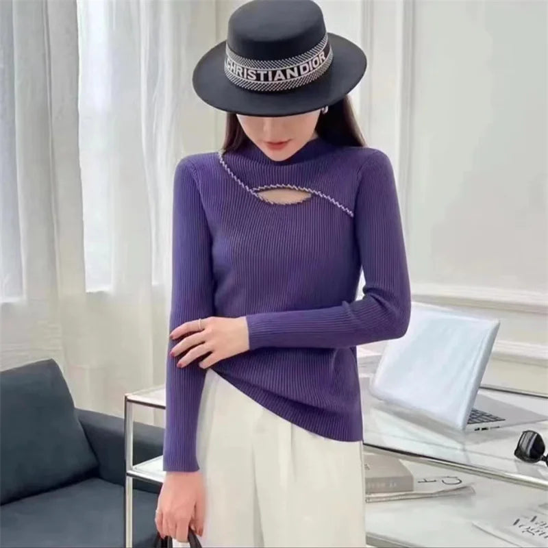 Designer Knitted Long Sleeve Top