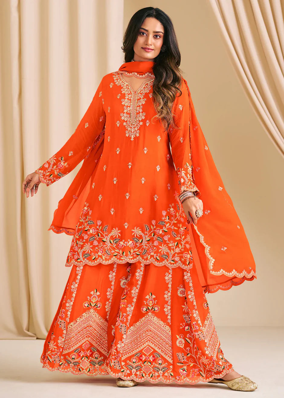 Idhika Chinon Embroidered Plazzo Suits