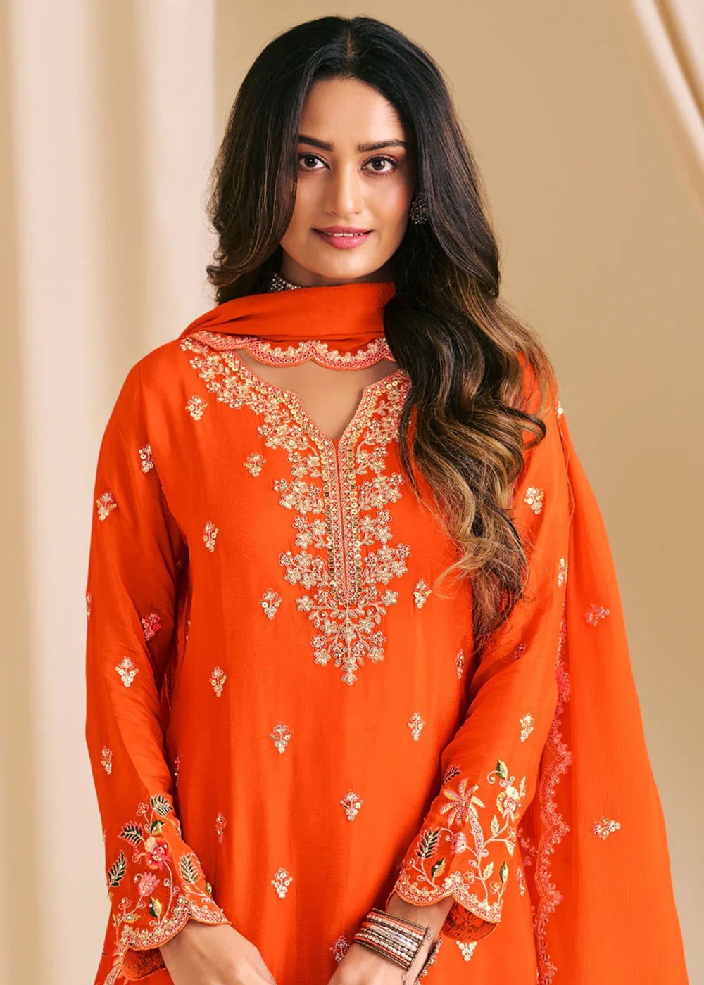 Idhika Chinon Embroidered Plazzo Suits