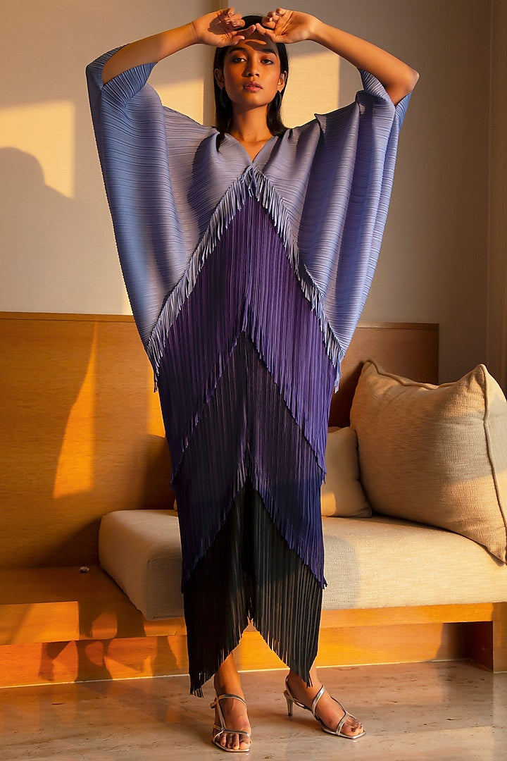 Pleated Tassel Colorful Dress