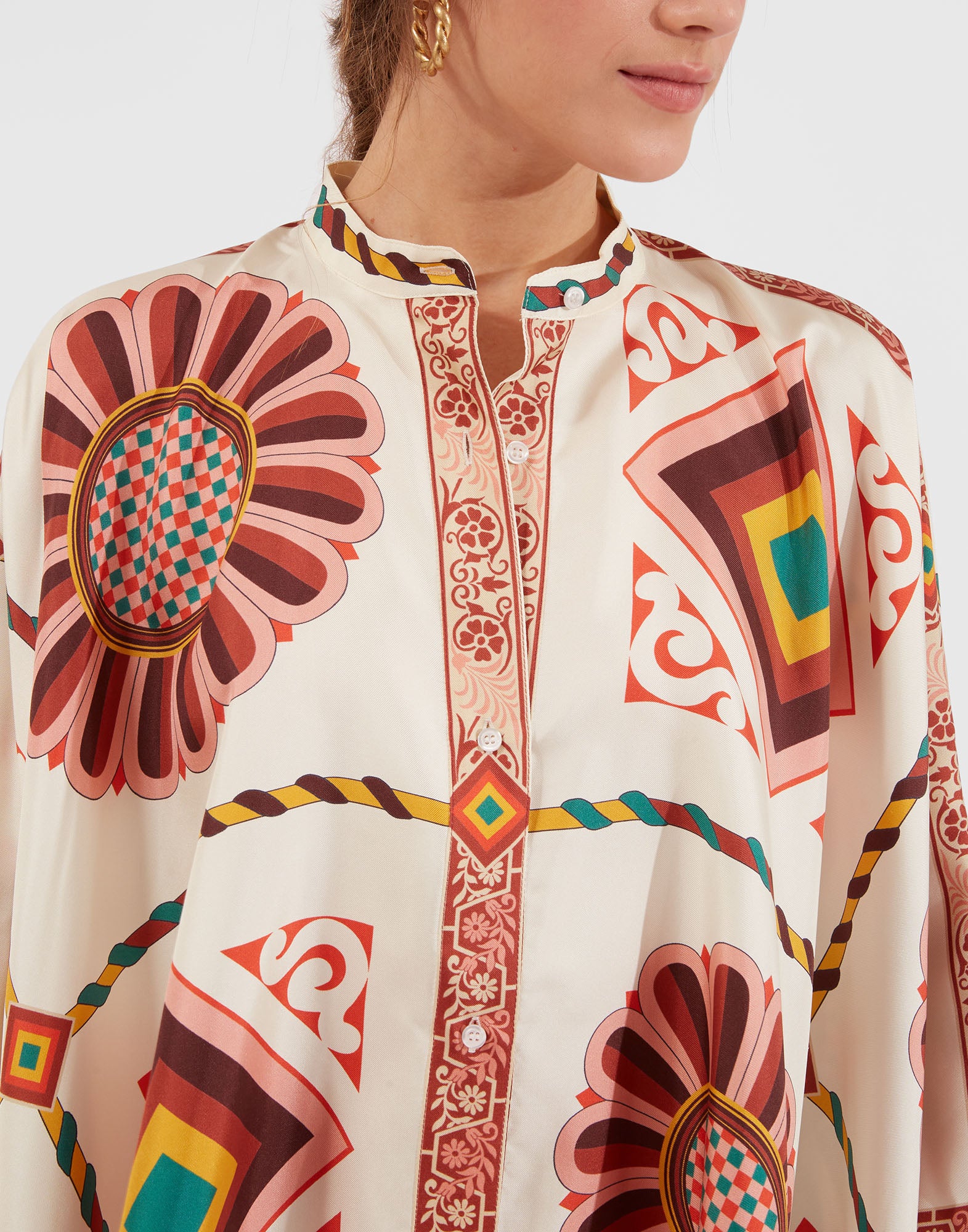 Foulard Scarf Shirt And Palazzo Co-Ord Set