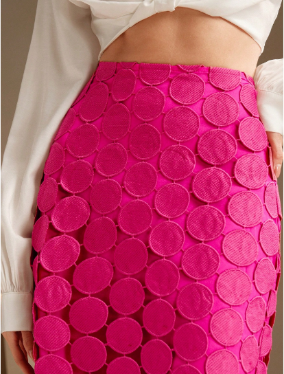 Laser Cut Multi Circle Double Layered Skirt Maxi Women Outfit