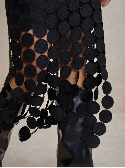 Laser Cut Multi Circle Double Layered Skirt Maxi Women Outfit