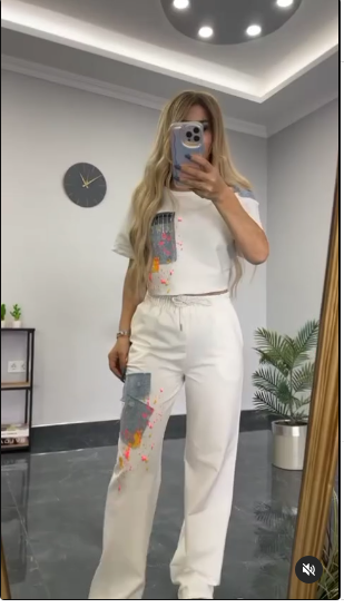 Kathy Women's Soft Crop Top And Jogger Co-Ord Set