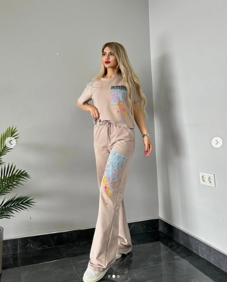 Kathy Women's Soft Crop Top And Jogger Co-Ord Set