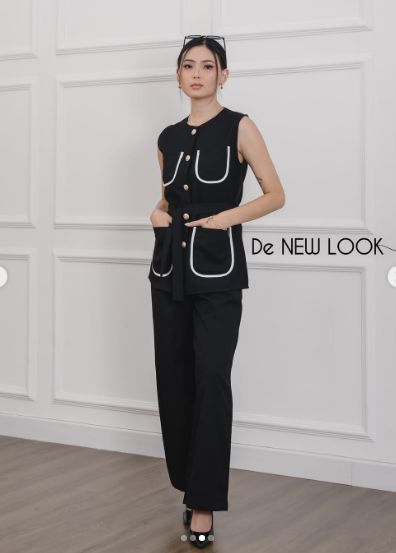 Linen Two Piece With Belt Sleeveless Co-Ord Set