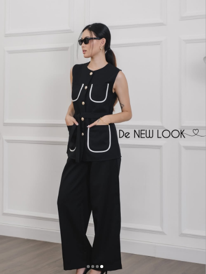 Linen Two Piece With Belt Sleeveless Co-Ord Set