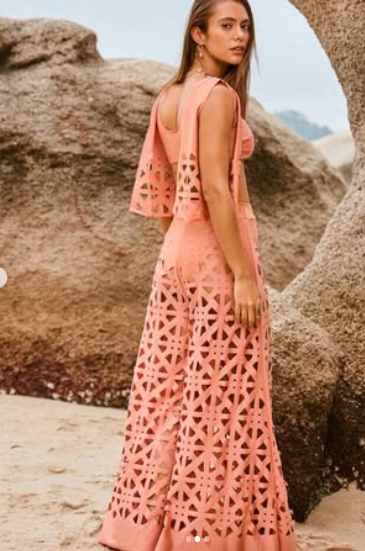 Set of Top and Flared Pants Resort wear  Co-Ord Set