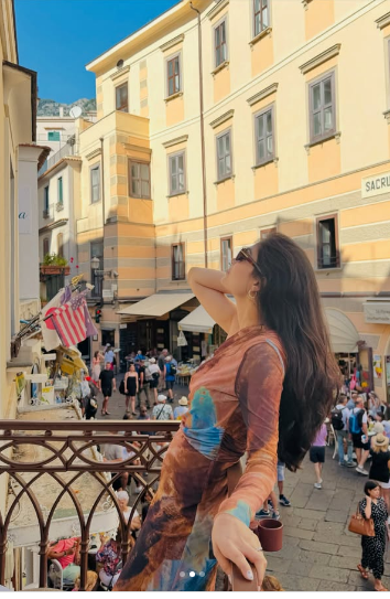 Tropical Print One Shoulder Ruched Mesh Top & Skirt Coord Set