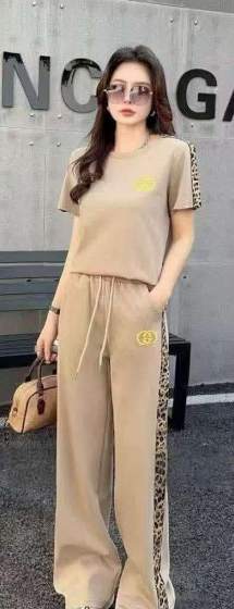 Luxury Women GG Logo Side Stripe Design Cord Set