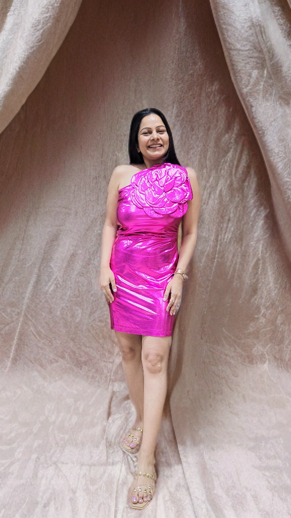 Metallic Mini Dress Women  One Shoulder Shiny Sleeveless Bodycon Dress