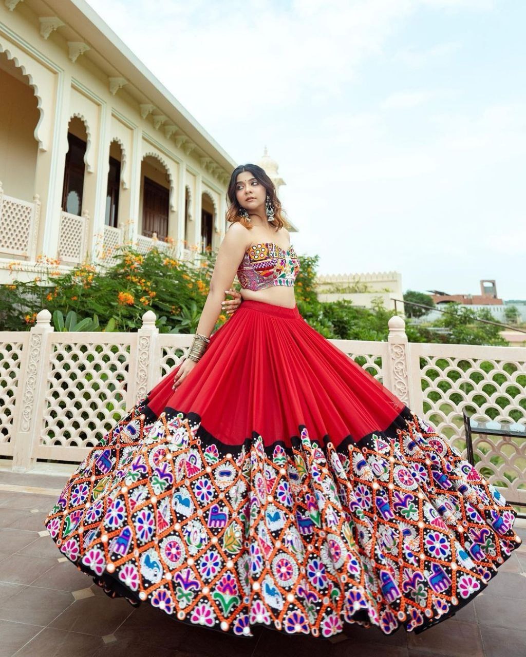 Featuring Printed lehenga choli in heavy Muslin cotton