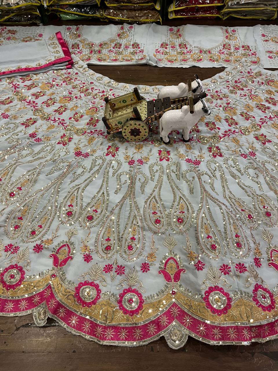 Sequence Embroidery Georgette Designer Lehenga