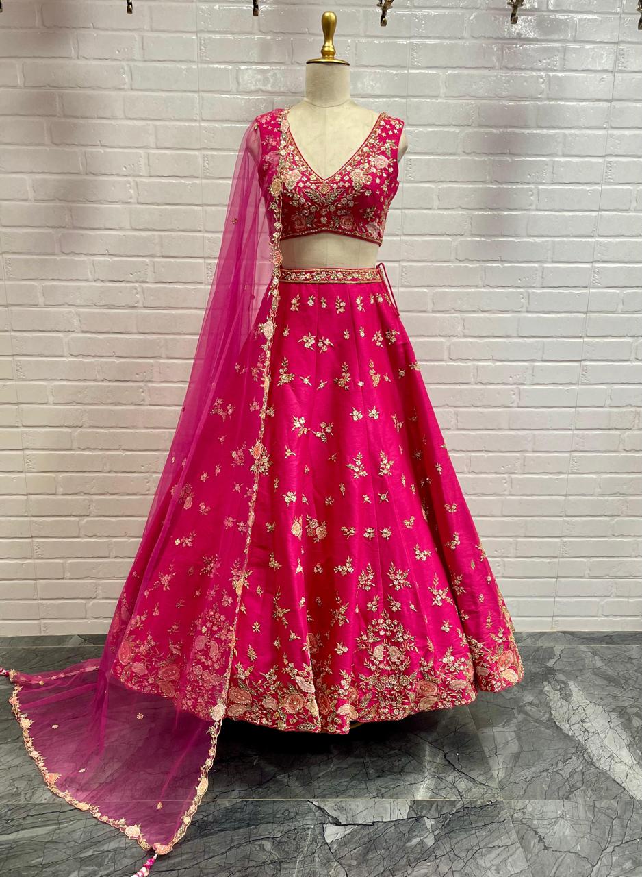 Rani Color Floral Pattern Designer Lehenga