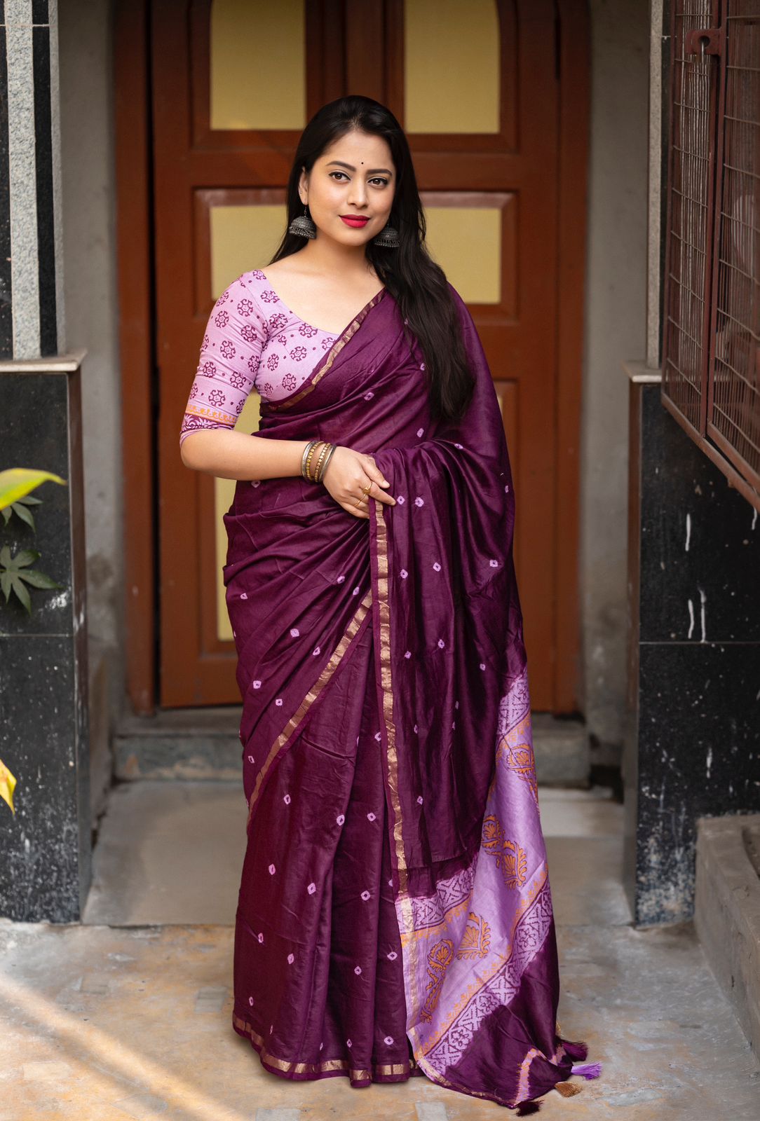 Tie Dye Printed Pure Cotton Saree