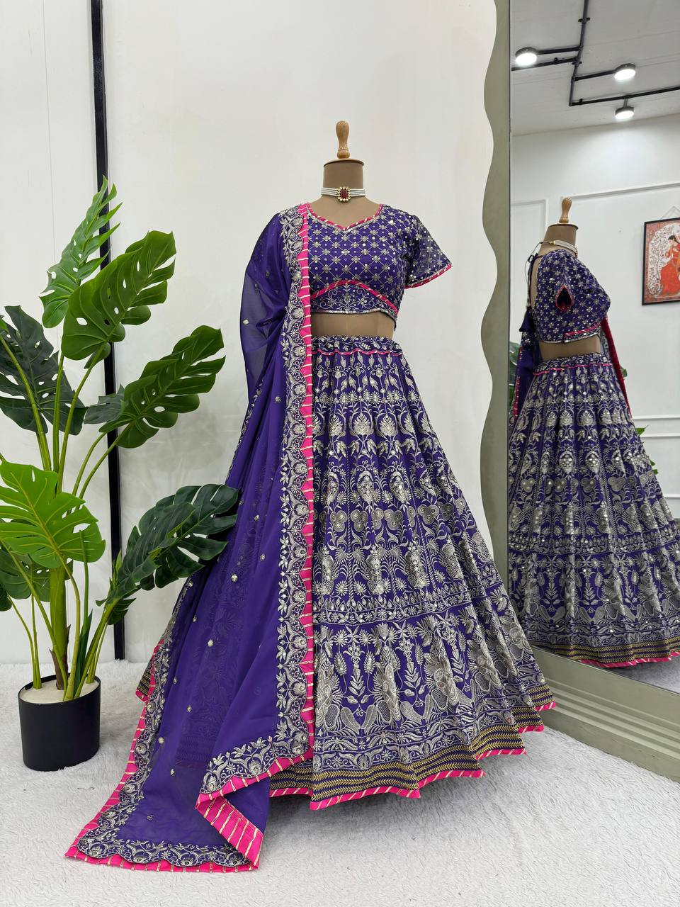 Designer Heavy Embroidered Foux Georgette Lehenga