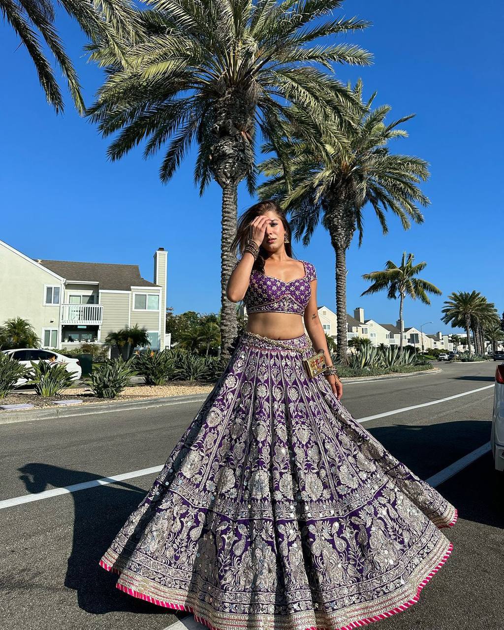 Designer Heavy Embroidered Foux Georgette Lehenga