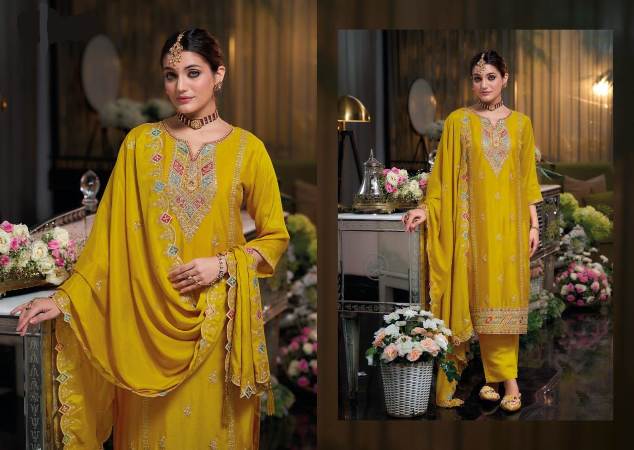 Designer chinnon work Suit Set