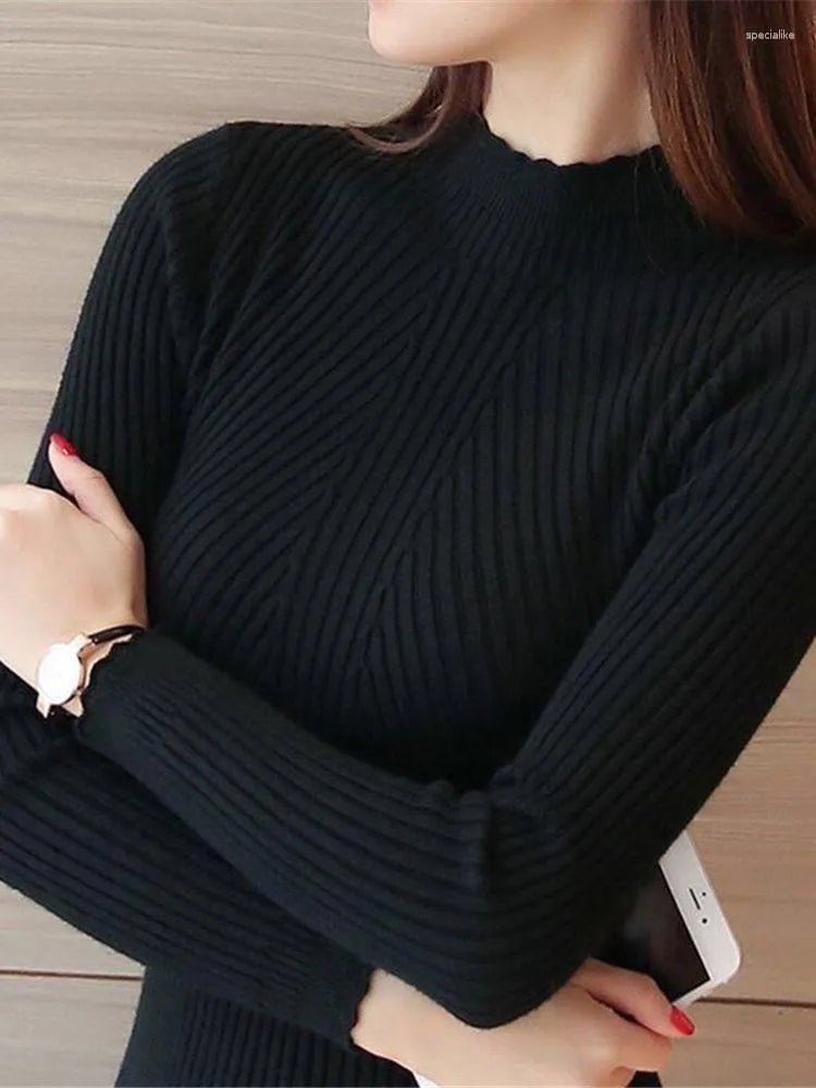 Sweater Tops Long Sleeve Lace Turtleneck Pullovers