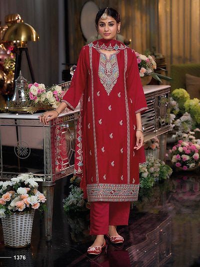 Designer chinnon work Suit Set