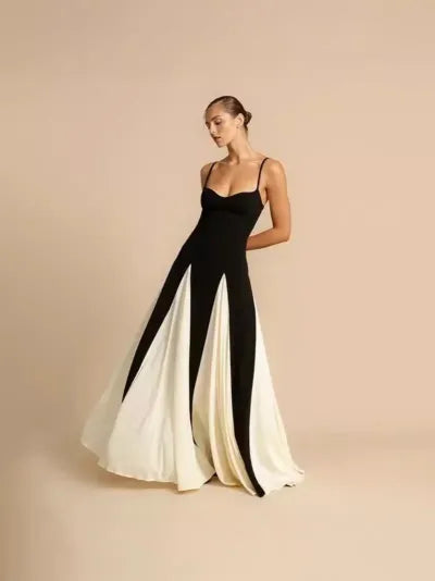 Timeless Elegance Panelled Tulle A-line Slip Maxi Dress