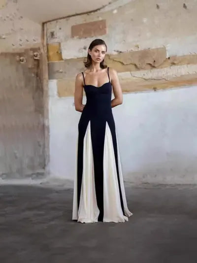 Timeless Elegance Panelled Tulle A-line Slip Maxi Dress