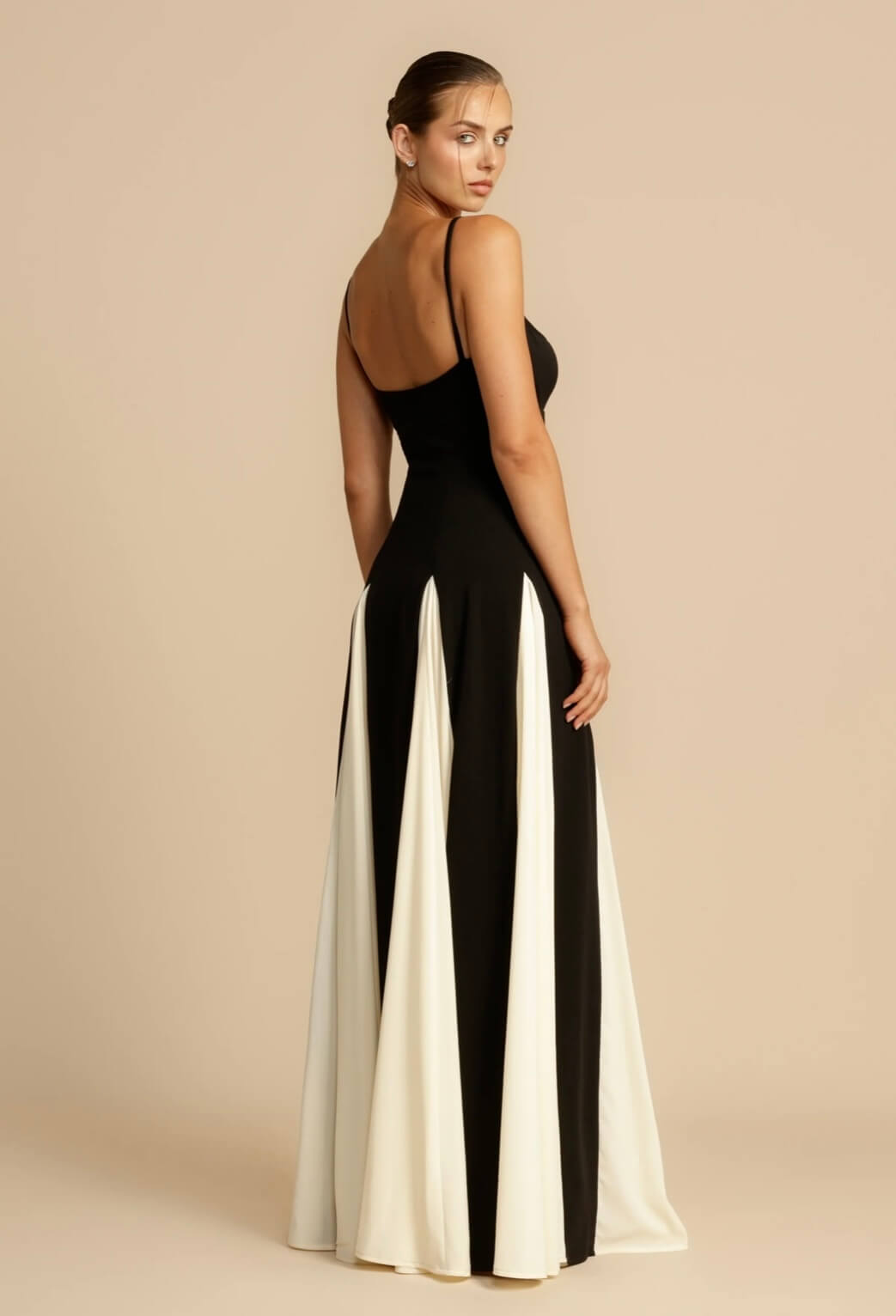 Timeless Elegance Panelled Tulle A-line Slip Maxi Dress