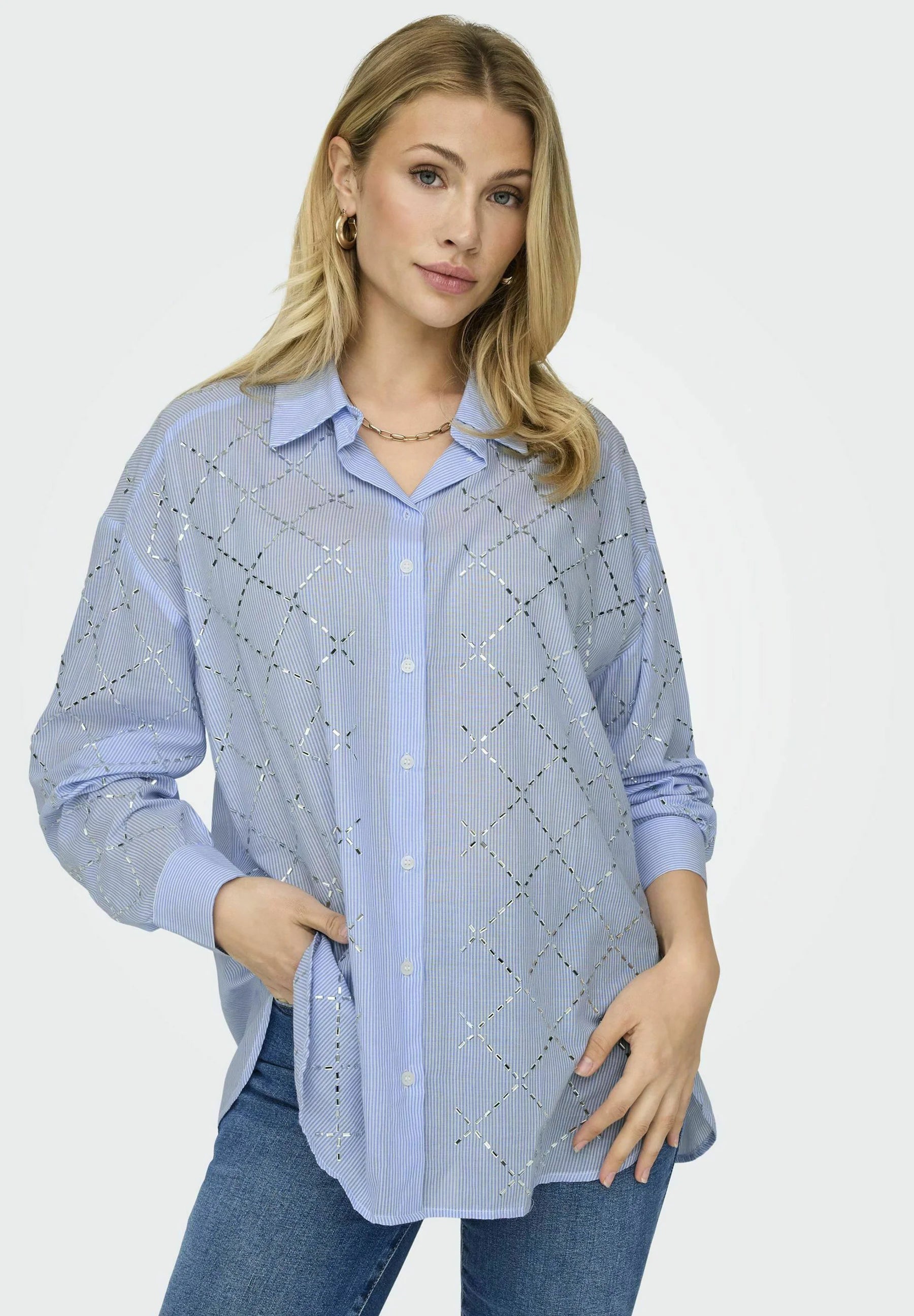 Crystal-Embellished Button Shirt