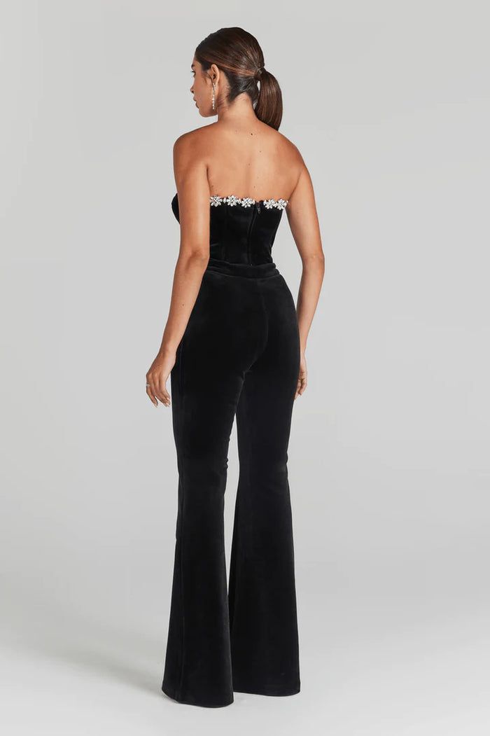 Carol Black Embroidered Jumpsuit