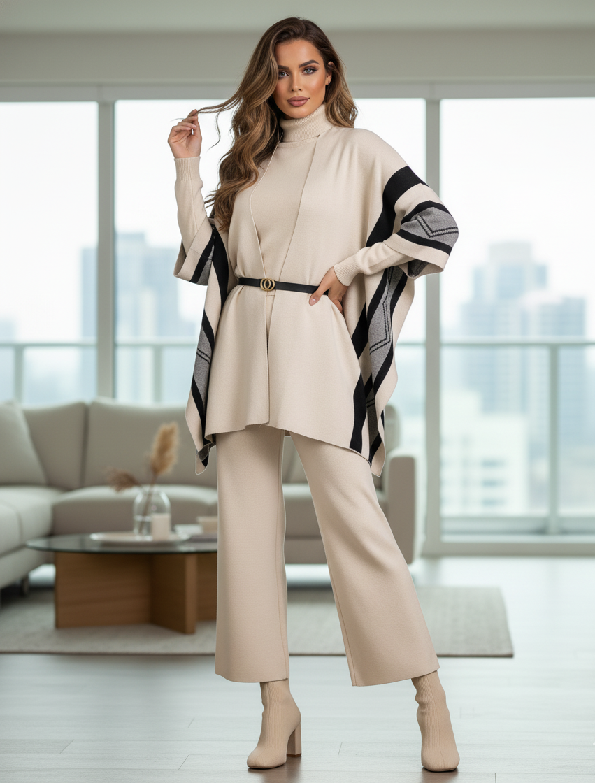 Champel Three Piece Luxury Set With Cape