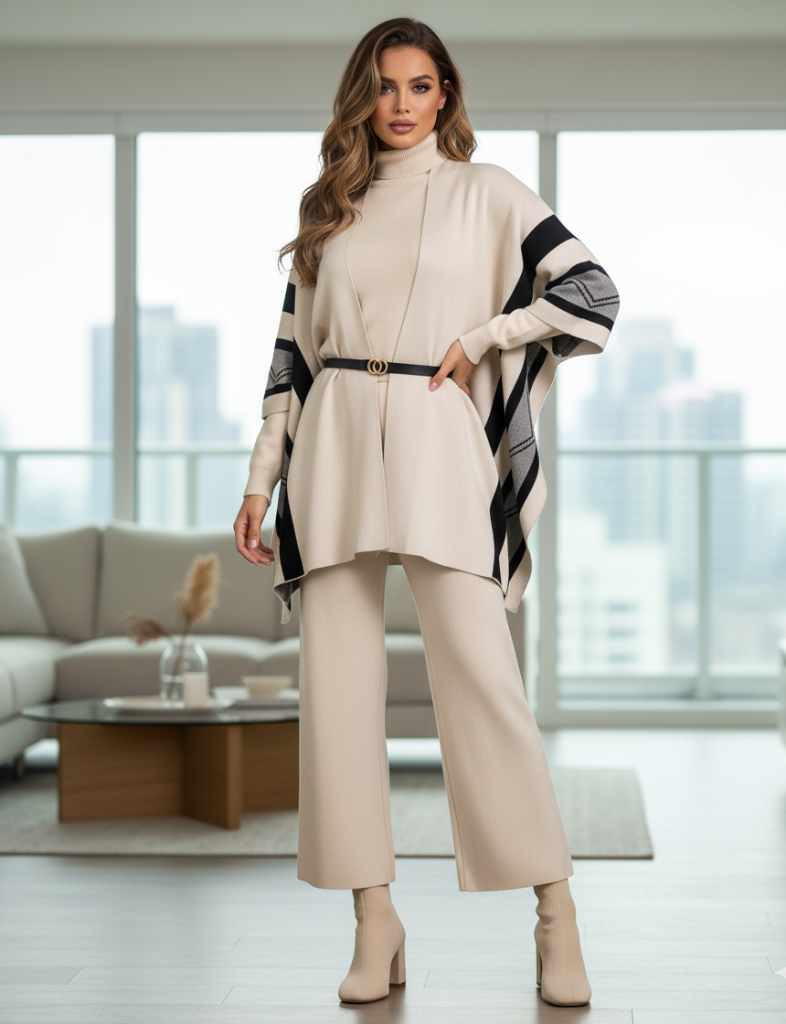 Champel Three Piece Luxury Set With Cape