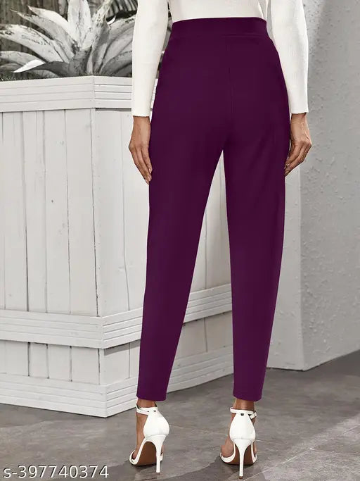 Empowering Women's Polyester Spandex Trouser Collection