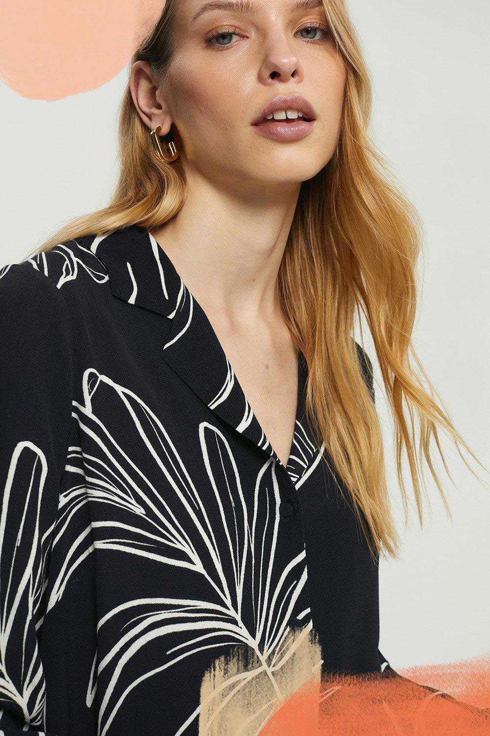 Black Leaflet Two Piece Co-Ord Set