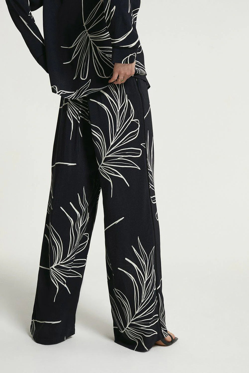 Black Leaflet Two Piece Co-Ord Set